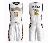 Youth Atlanta Hawks #12 De'Andre Hunter Swingman White Basketball Suit Jersey - City Edition