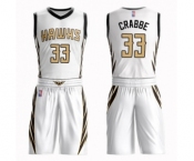 Youth Atlanta Hawks #33 Allen Crabbe Swingman White Basketball Suit Jersey - City Edition