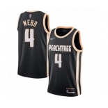 Youth Atlanta Hawks #4 Spud Webb Swingman Black Basketball Jersey - 2019-20 City Edition