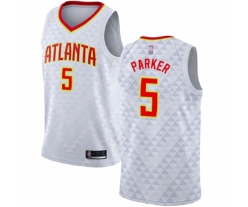 Youth Atlanta Hawks #5 Jabari Parker Swingman White Basketball Jersey - Association Edition