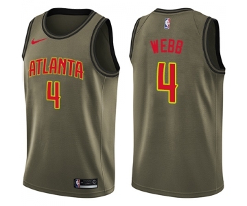 Youth Nike Atlanta Hawks #4 Spud Webb Swingman Green Salute to Service NBA Jersey