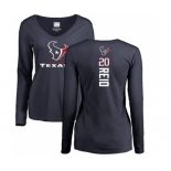 NFL Women's Nike Houston Texans #20 Justin Reid Navy Blue Backer Long Sleeve T-Shirt