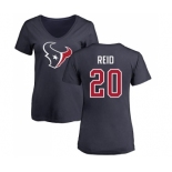 NFL Women's Nike Houston Texans #20 Justin Reid Navy Blue Name & Number Logo T-Shirt