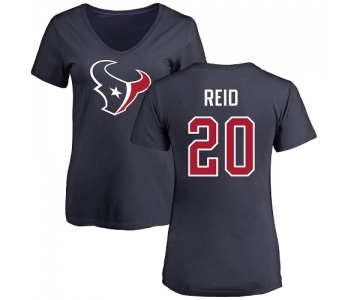 NFL Women's Nike Houston Texans #20 Justin Reid Navy Blue Name & Number Logo T-Shirt