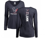 NFL Women's Nike Houston Texans #74 Kendall Lamm Navy Blue Backer Long Sleeve T-Shirt