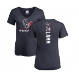 NFL Women's Nike Houston Texans #74 Kendall Lamm Navy Blue Backer T-Shirt