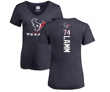 NFL Women's Nike Houston Texans #74 Kendall Lamm Navy Blue Backer T-Shirt