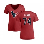 NFL Women's Nike Houston Texans #74 Kendall Lamm Red Name & Number Logo T-Shirt