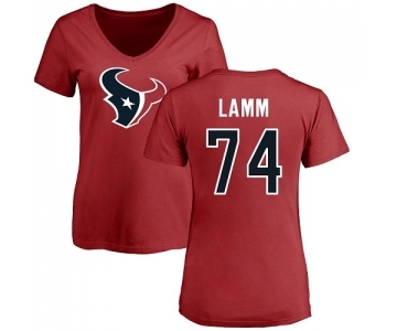 NFL Women's Nike Houston Texans #74 Kendall Lamm Red Name & Number Logo T-Shirt