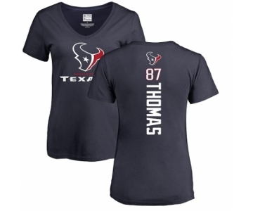 NFL Women's Nike Houston Texans #87 Demaryius Thomas Navy Blue Backer T-Shirt