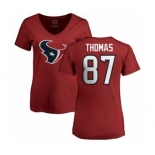 NFL Women's Nike Houston Texans #87 Demaryius Thomas Red Name & Number Logo T-Shirt