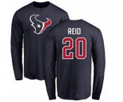 NFL Nike Houston Texans #20 Justin Reid Navy Blue Name & Number Logo Long Sleeve T-Shirt