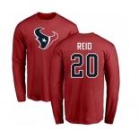 NFL Nike Houston Texans #20 Justin Reid Red Name & Number Logo Long Sleeve T-Shirt