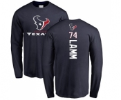 NFL Nike Houston Texans #74 Kendall Lamm Navy Blue Backer Long Sleeve T-Shirt