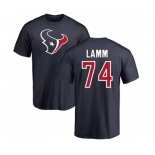 NFL Nike Houston Texans #74 Kendall Lamm Navy Blue Name & Number Logo T-Shirt