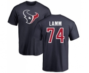 NFL Nike Houston Texans #74 Kendall Lamm Navy Blue Name & Number Logo T-Shirt