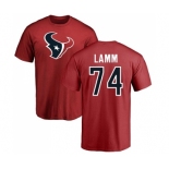 NFL Nike Houston Texans #74 Kendall Lamm Red Name & Number Logo T-Shirt