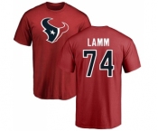 NFL Nike Houston Texans #74 Kendall Lamm Red Name & Number Logo T-Shirt