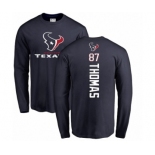 NFL Nike Houston Texans #87 Demaryius Thomas Navy Blue Backer Long Sleeve T-Shirt