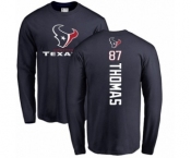 NFL Nike Houston Texans #87 Demaryius Thomas Navy Blue Backer Long Sleeve T-Shirt