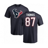 NFL Nike Houston Texans #87 Demaryius Thomas Navy Blue Name & Number Logo T-Shirt