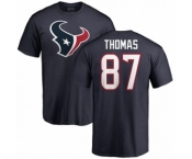 NFL Nike Houston Texans #87 Demaryius Thomas Navy Blue Name & Number Logo T-Shirt