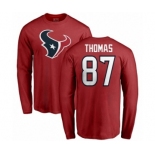 NFL Nike Houston Texans #87 Demaryius Thomas Red Name & Number Logo Long Sleeve T-Shirt