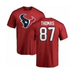 NFL Nike Houston Texans #87 Demaryius Thomas Red Name & Number Logo T-Shirt