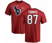 NFL Nike Houston Texans #87 Demaryius Thomas Red Name & Number Logo T-Shirt