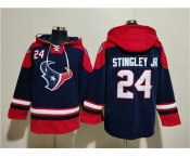 Men's Houston Texans #24 Derek Stingley Jr. Navy Ageless Must-Have Lace-Up Pullover Hoodie