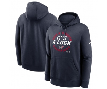 Men's Houston Texans Navy 2023 AFC South Division Champions Locker Room Trophy Collection Club Pullover Hoodie