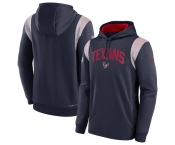 Men's Houston Texans Navy Sideline Stack Performance Pullover Hoodie