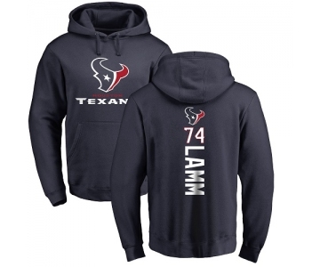 NFL Nike Houston Texans #74 Kendall Lamm Navy Blue Backer Pullover Hoodie