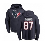 NFL Nike Houston Texans #87 Demaryius Thomas Navy Blue Name & Number Logo Pullover Hoodie