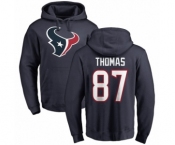 NFL Nike Houston Texans #87 Demaryius Thomas Navy Blue Name & Number Logo Pullover Hoodie