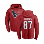 NFL Nike Houston Texans #87 Demaryius Thomas Red Name & Number Logo Pullover Hoodie