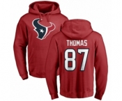 NFL Nike Houston Texans #87 Demaryius Thomas Red Name & Number Logo Pullover Hoodie