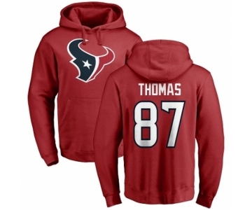 NFL Nike Houston Texans #87 Demaryius Thomas Red Name & Number Logo Pullover Hoodie