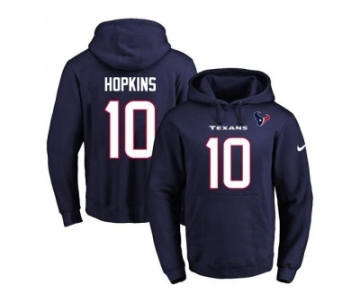 Nike Houston Texans #10 DeAndre Hopkins Navy Blue Name & Number Pullover NFL Hoodie