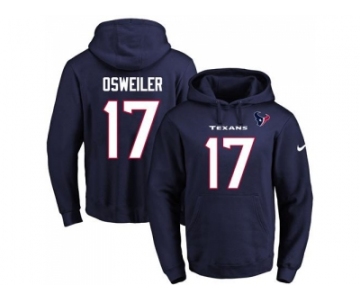 Nike Houston Texans #17 Brock Osweiler Navy Blue Name & Number Pullover NFL Hoodie