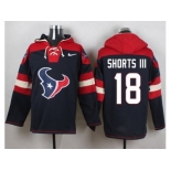 Nike Houston Texans #18 Cecil Shorts III Navy Blue Player Pullover Hoodie