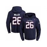 Nike Houston Texans #26 Lamar Miller Navy Blue Name & Number Pullover NFL Hoodie