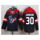 Nike Houston Texans #30 Kevin Johnson Navy Blue Player Pullover Hoodie