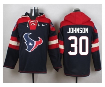 Nike Houston Texans #30 Kevin Johnson Navy Blue Player Pullover Hoodie