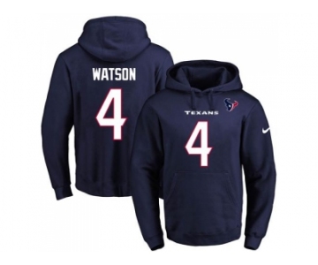 Nike Houston Texans #4 Deshaun Watson Navy Blue Name & Number Pullover NFL Hoodie