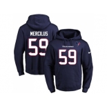 Nike Houston Texans #59 Whitney Mercilus Navy Blue Name & Number Pullover NFL Hoodie