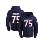 Nike Houston Texans #75 Vince Wilfork Navy Blue Name & Number Pullover NFL Hoodie