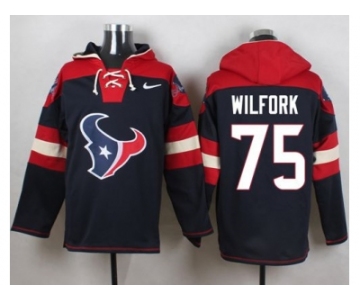 Nike Houston Texans #75 Vince Wilfork Navy Blue Player Pullover Hoodie