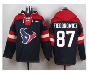 Nike Houston Texans #87 C.J. Fiedorowicz Navy Blue Player Pullover Hoodie