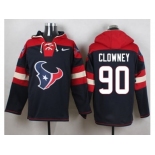 Nike Houston Texans #90 Jadeveon Clowney Blue Player Pullover Hoodie